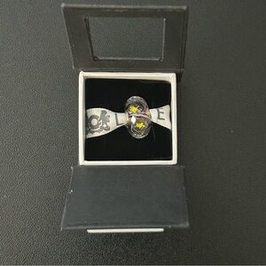 NEW Trollbeads “Hope” Facet Purple/Yellow Stars Glass Charm Bead (Retired 2019)